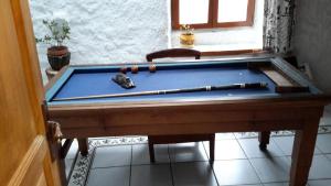 a pool table with balls on top of it at La bergerie St Didier en Velay 43140 in Saint-Didier-en-Velay