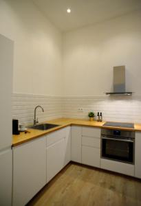 Kuchyňa alebo kuchynka v ubytovaní Budapest Danube Panorama Apartment