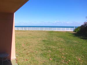 サテライト・ビーチにあるParadise Beach Club - Ground Floor & Townhousesの海を背景にした庭の景色
