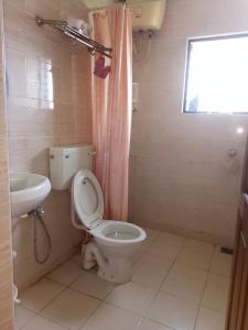ein Bad mit einem WC und einem Waschbecken in der Unterkunft Saldanha Kyle gardens in Calangute