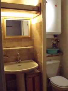 y baño con lavabo y aseo. en Appartement Val Cristal, en Font-Romeu