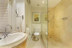 Msangasanga Villa في كيب تاون: حمام مع مرحاض ومغسلة ودش +20 صورة