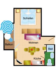 a floor plan of a building with aperature at Haus Ostseestrand36 in Timmendorfer Strand