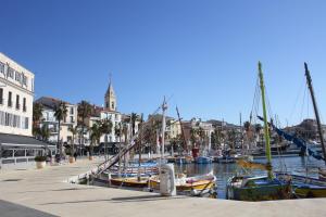 a group of boats are docked in a harbor at StellaHome - La petite cour in Sanary-sur-Mer