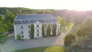 an aerial view of a large white house at Bed and Breakfast - Château du Vau in Ballan-Miré