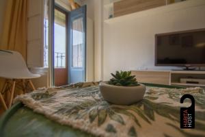 TV a/nebo společenská místnost v ubytování Cuencaloft Casita de la Luz