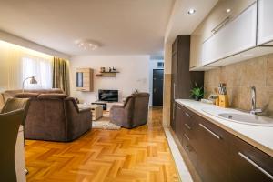 Kuchyň nebo kuchyňský kout v ubytování Apartments Danigo