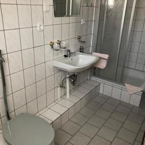 Koupelna v ubytování Pension Untere Rauner Muehle