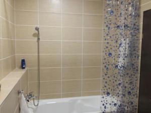 a bathroom with a shower with a bath tub at Scenery Tampa in Braşov