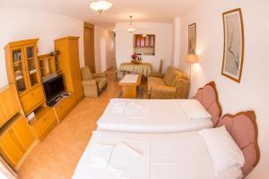 a living room with a couch and a television at Apartments Luka in Budva