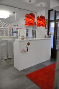 a store with a counter with orange bags on it at Hotel Rural Villa de Berlanga in Berlanga de Duero