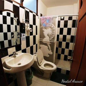 Koupelna v ubytování Hostal Arauco