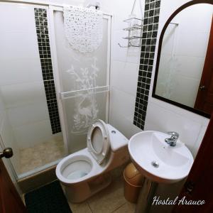 Koupelna v ubytování Hostal Arauco
