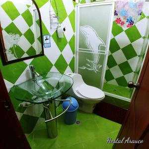 Koupelna v ubytování Hostal Arauco