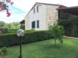 a house with a tree and a lamp in the yard at Villa delle Sirene in Ascea