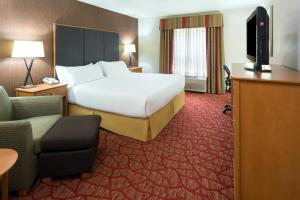 a hotel room with a bed and a television at Holiday Inn Express Grants Pass, an IHG Hotel in Grants Pass