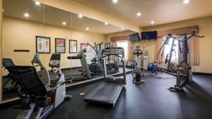 un gimnasio con varias máquinas de correr y un espejo en BEST WESTERN PLUS Christopher Inn and Suites, en Forney