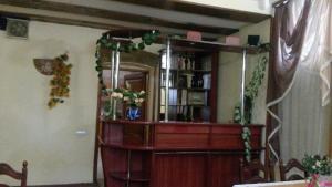 リヴィウにあるApartament-Minihotel Elpidaの本棚と鏡付きの部屋