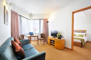 A television and/or entertainment centre at The Kimberley Hotel