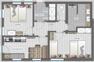 Půdorys ubytování Apartment Wandspitz