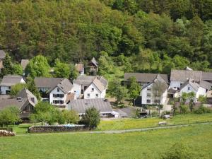 a group of houses in a field with trees at Ferienhaus im Nürburgring in Herschbroich