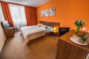 Posteľ alebo postele v izbe v ubytovaní Hotel Slovan
