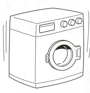 a black and white drawing of a washing machine at Hotel Montero in Mondoñedo