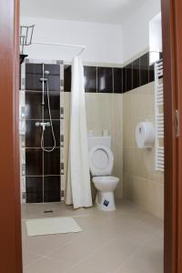 モーラハロムにあるSzent János Vendégházのバスルーム(トイレ、シャワー付)