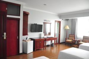 TV a/nebo společenská místnost v ubytování Kingdom Hotel