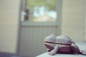 デュルビュイにあるLa Brindilleの蛙像
