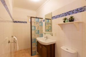 een badkamer met een wastafel en een toilet bij Blachi Koko Apartments in Kralendijk