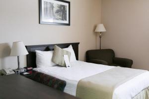 Postel nebo postele na pokoji v ubytování Victoria Inn Flin Flon