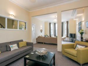 A seating area at Clover Court 