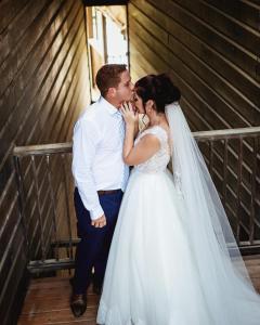 a bride and groom posing for a picture at Santosha Barbados in Saint Andrew +28 photos