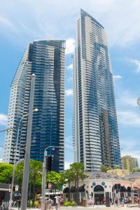 a city with tall buildings and tall buildings at Cavill Avenue Luxury Private Apartments in Gold Coast