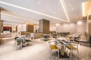 Istumisnurk majutusasutuses Q-Box Hotel Shanghai Sanjiagang -Offer Pudong International Airport and Disney shuttle