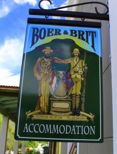 a sign for a boer and britt accountuation at Boer & Brit in Graaff-Reinet