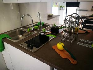 Kuchyň nebo kuchyňský kout v ubytování cres art studio kuning apartment