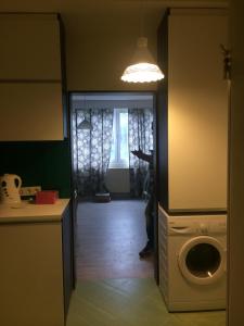 A kitchen or kitchenette at Modern Studio 20 Meters from Mladost 1 Metro Station