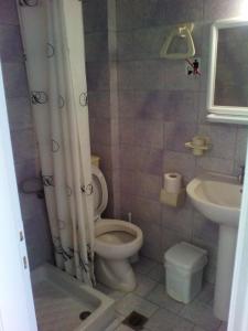 a bathroom with a toilet and a sink at Villa Stegiovana in Stavros