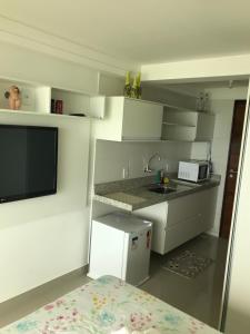 Dapur atau dapur kecil di Flat Mar Belo Intermares