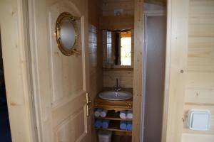 Vonios kambarys apgyvendinimo įstaigoje Les Roulottes de Saint-Sulpice