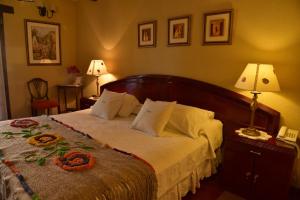 Un pat sau paturi într-o cameră la Villa Vicuña Wine & Boutique Hotel