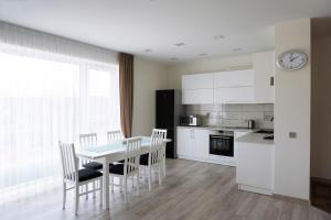 Kuchyň nebo kuchyňský kout v ubytování Ąžuolo apartamentai