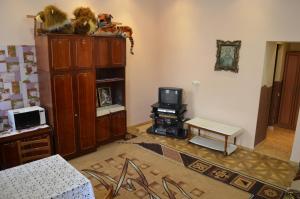 a living room with a tv and a cabinet at Пляц Пруса/Plac Prus in Lviv
