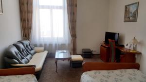 salon z kanapą i telewizorem w obiekcie Hotel Bristol w Tarnowie
