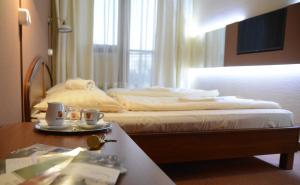 A bed or beds in a room at Hotel Minerva