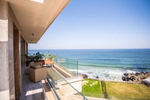 a balcony with a view of the ocean at Villa Lili in Sozopol