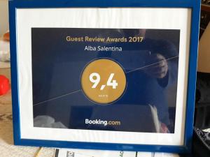 Certifikát, hodnocení, plakát nebo jiný dokument vystavený v ubytování Alba Salentina