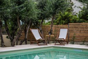 Bazén v ubytování Koukounari luxury villa nebo v jeho okolí